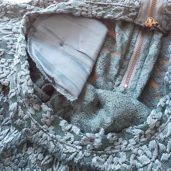 Turquoise net Blouse/Top - Picture 7 of 8